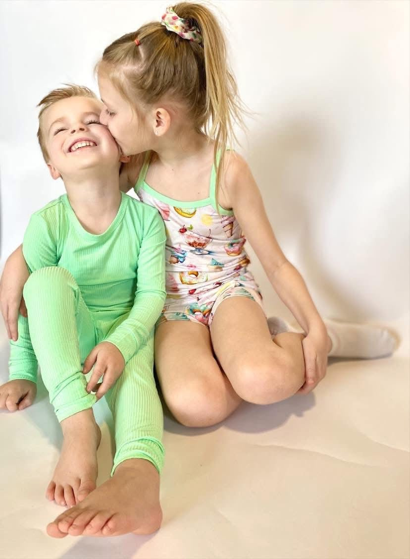 Mint Daydream Ribbed Two Piece PJs