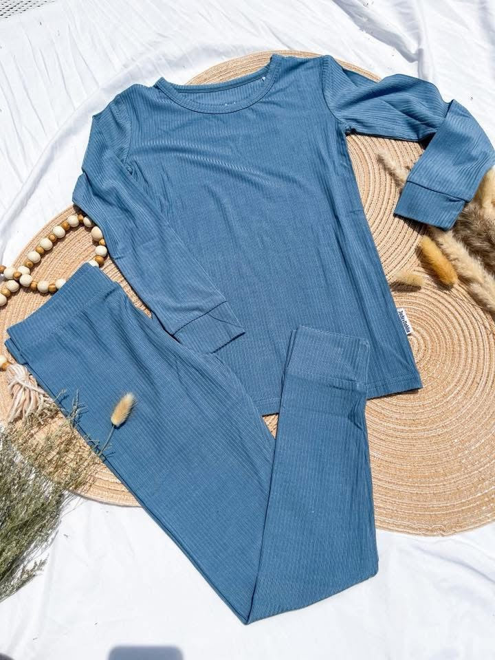 Moonlit Tide Ribbed Two Piece Set