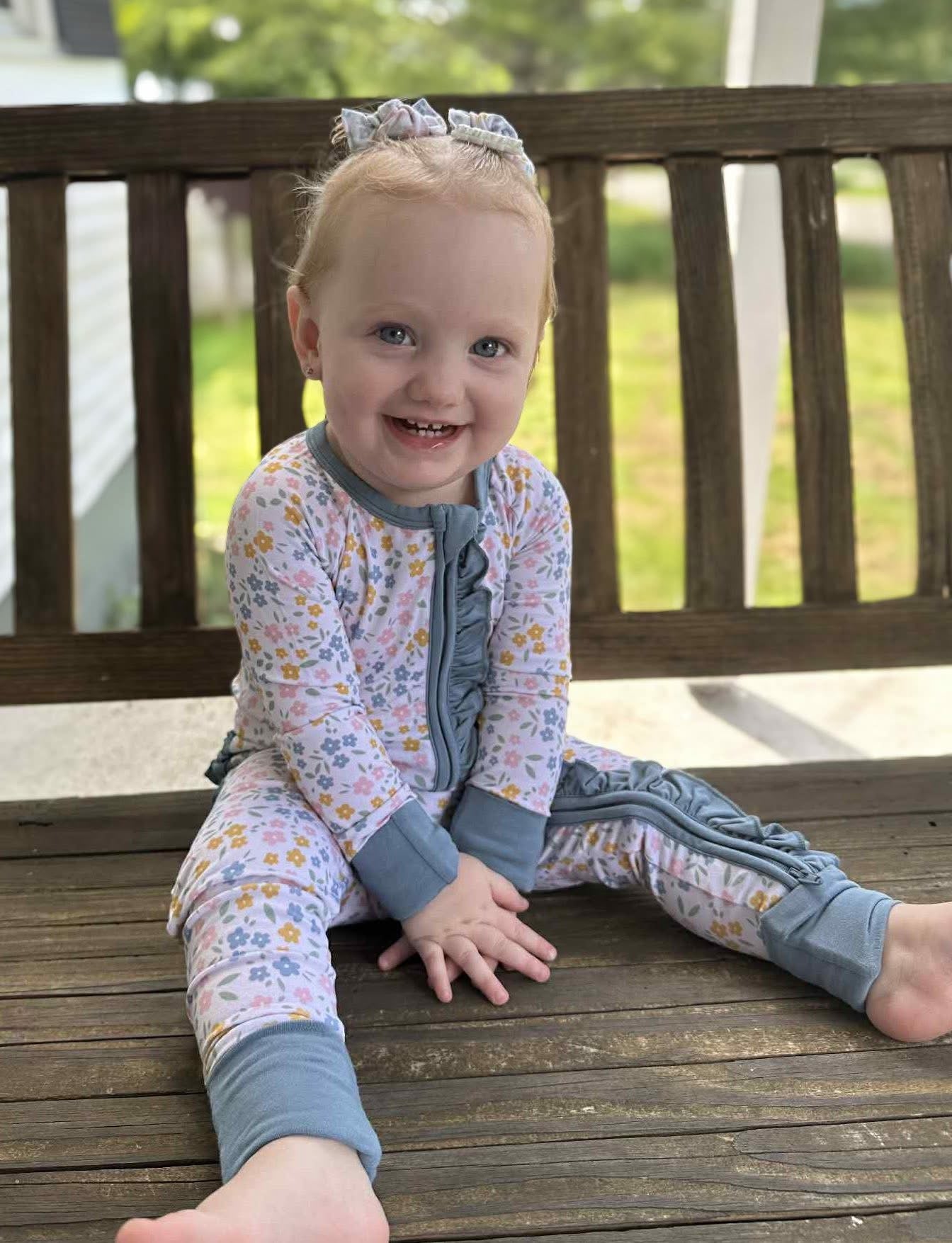 Floral Haze Ruffle Butt Zippered Romper