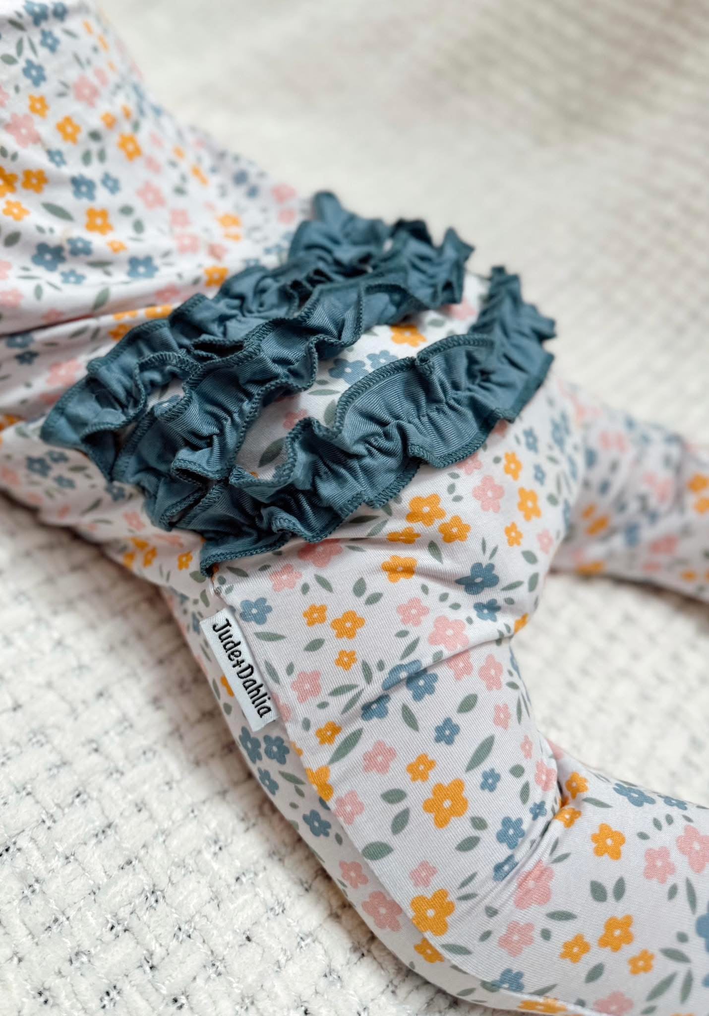 Floral Haze Ruffle Butt Zippered Romper