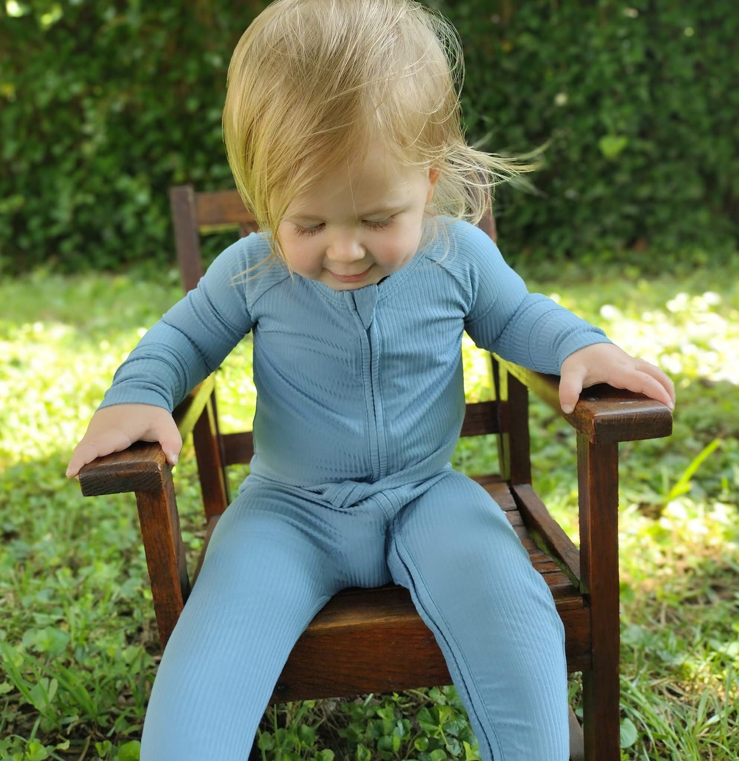 Moonlit Tide Ribbed Zippered Romper