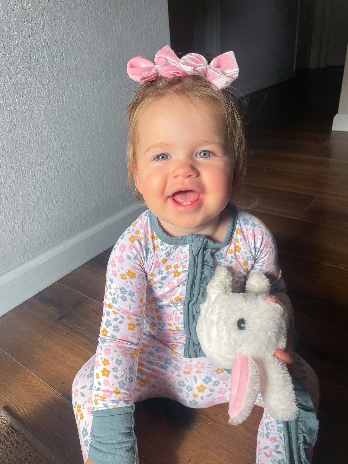 Floral Haze Ruffle Butt Zippered Romper