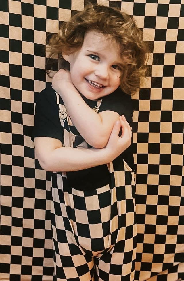 Not A Phase Kids Solid Tee+Printed Overalls Set