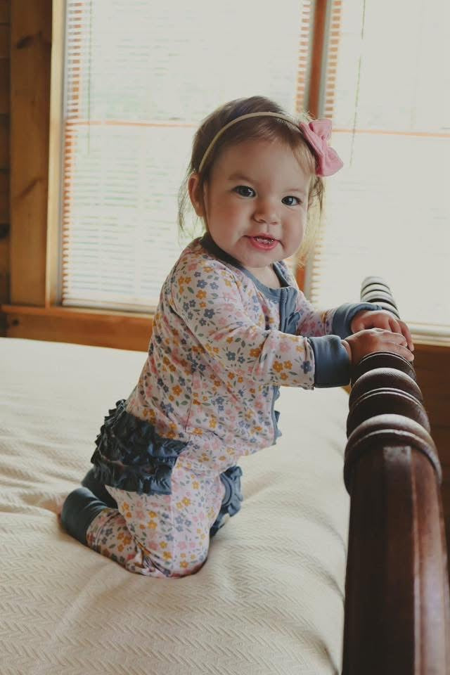 Floral Haze Ruffle Bum Zippered Romper