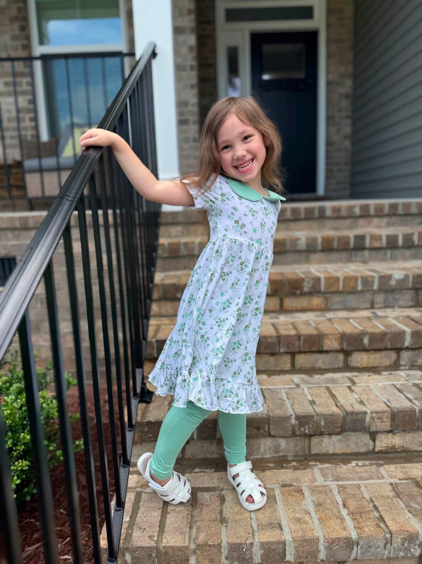 Livie Collared Twirl+Solid Leggings