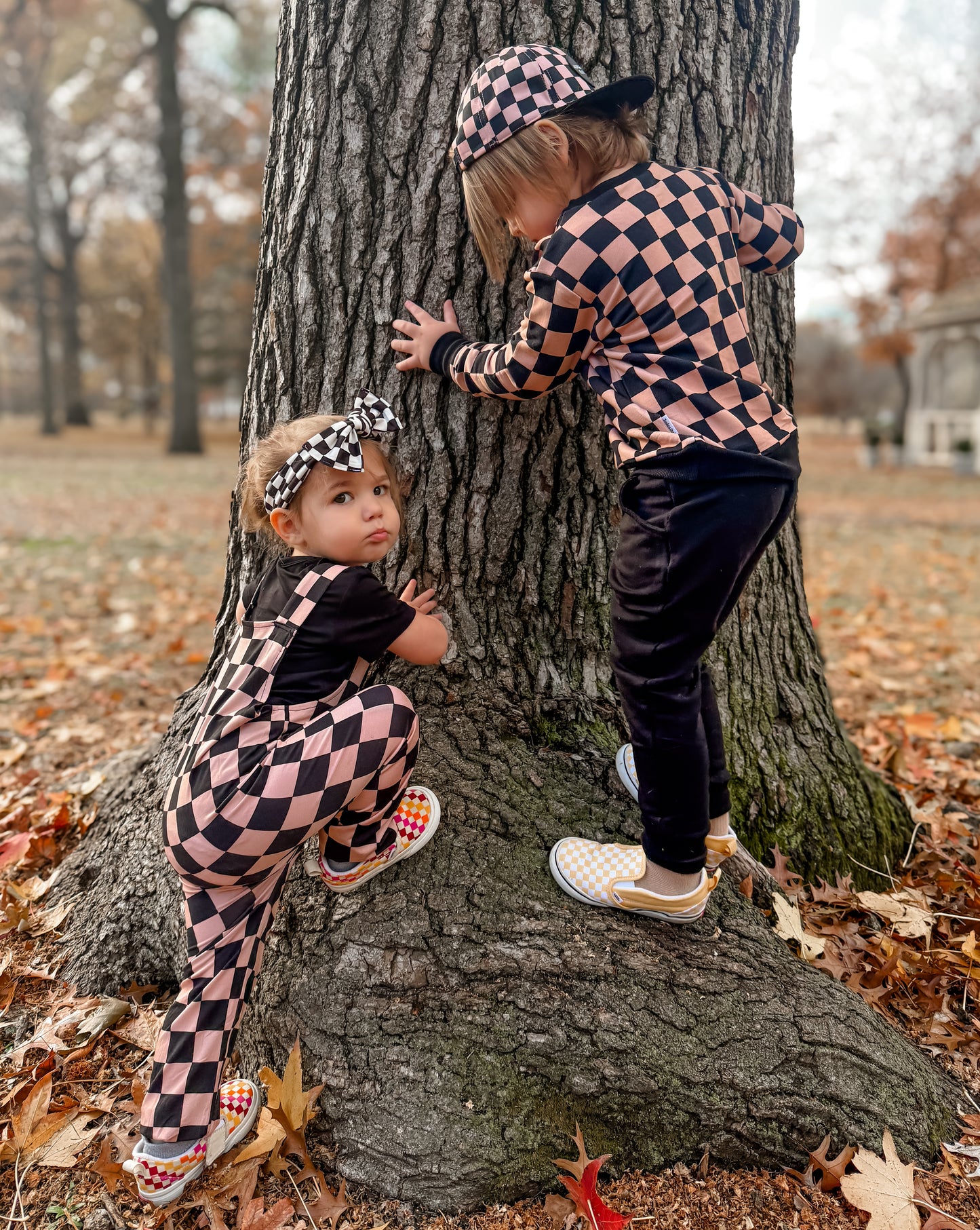 Not A Phase Kids Solid Tee+Printed Overalls Set