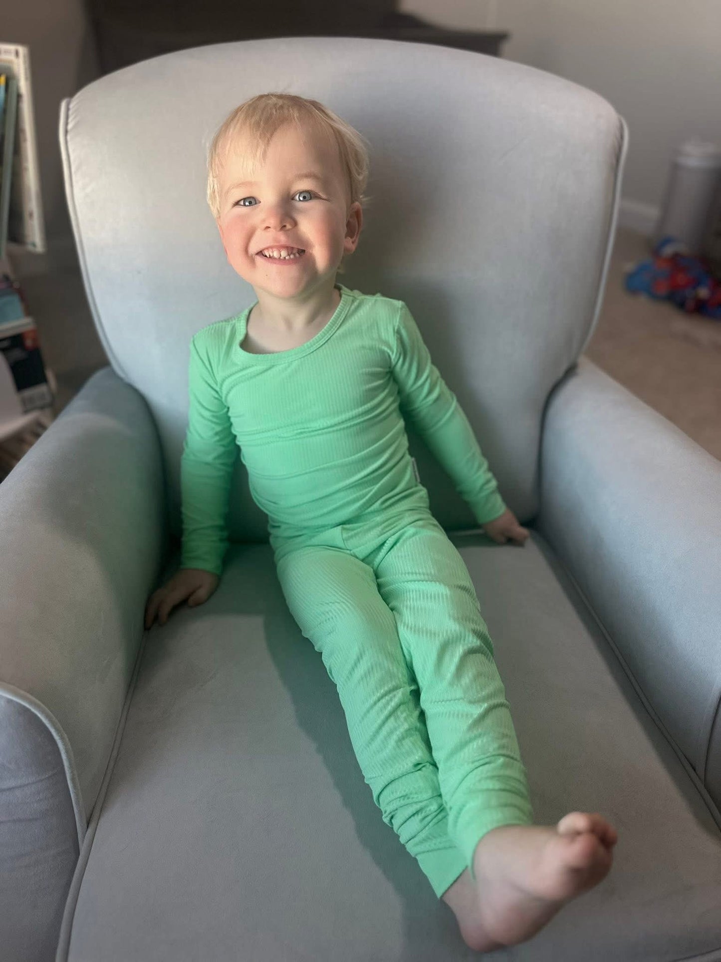 Mint Daydream Ribbed Two Piece PJs