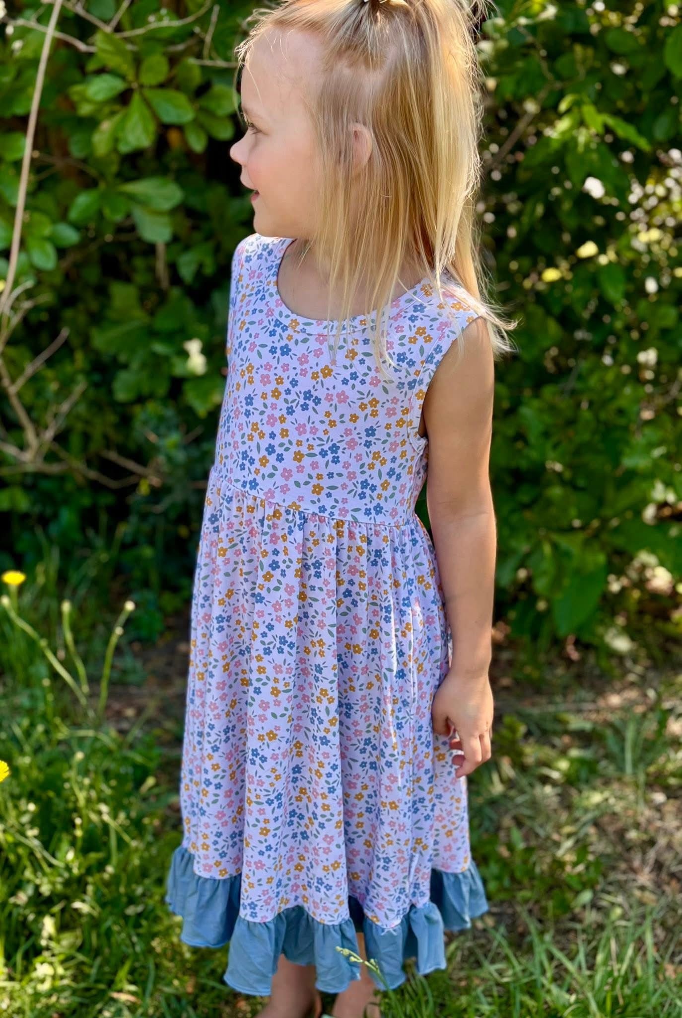 Floral Haze Tank Twirl+Solid Bikers