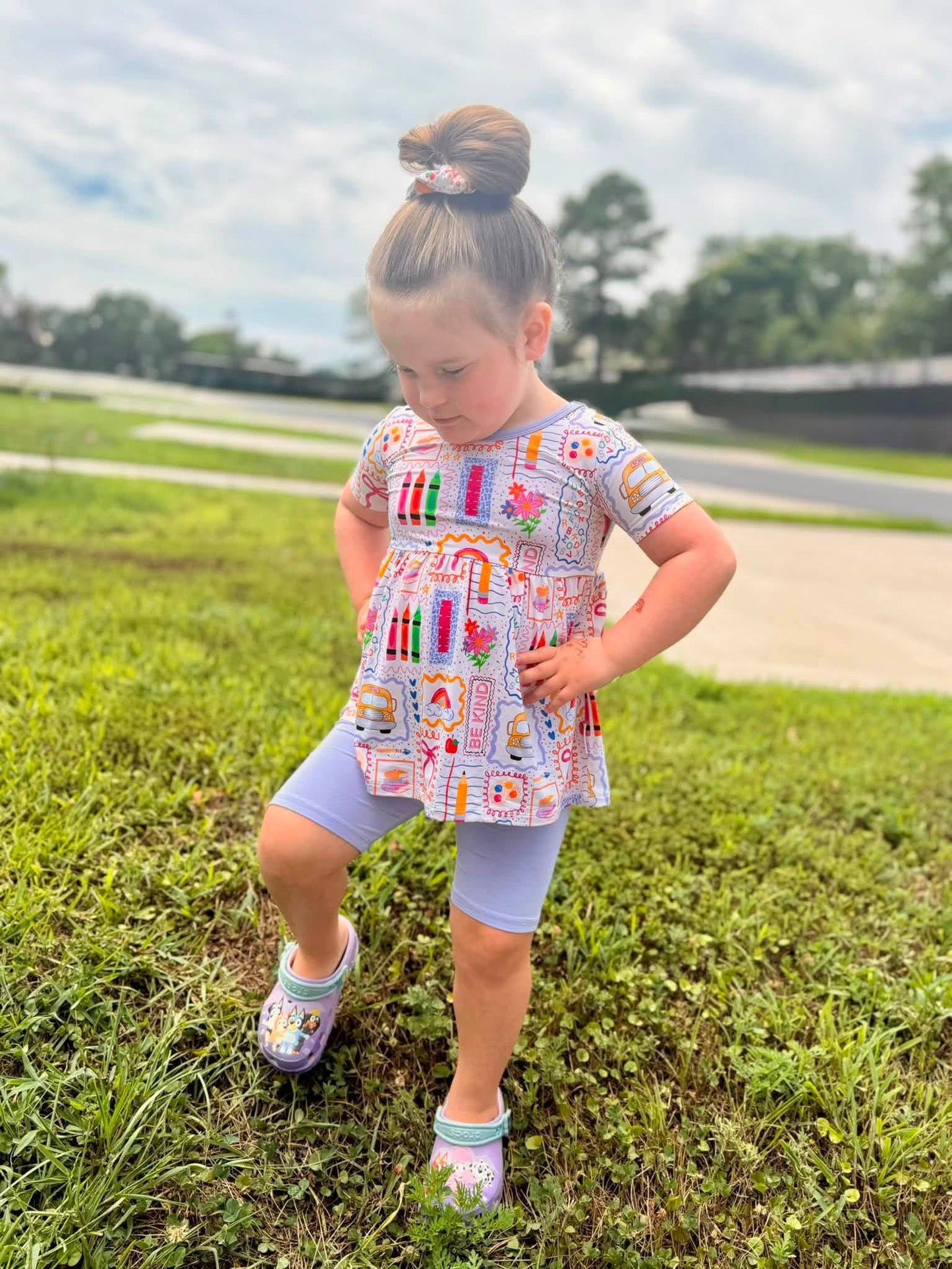 Crayon Cuties Peplum+Solid Bikers