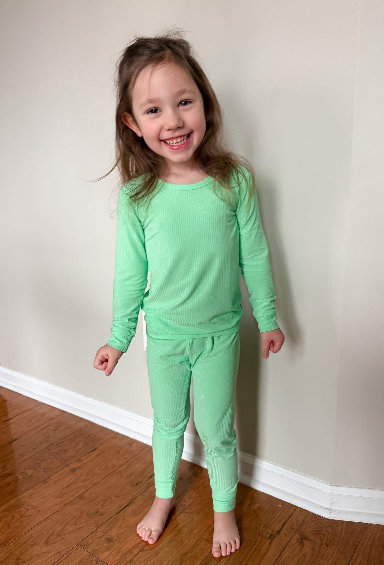 Mint Daydream Ribbed Two Piece PJs