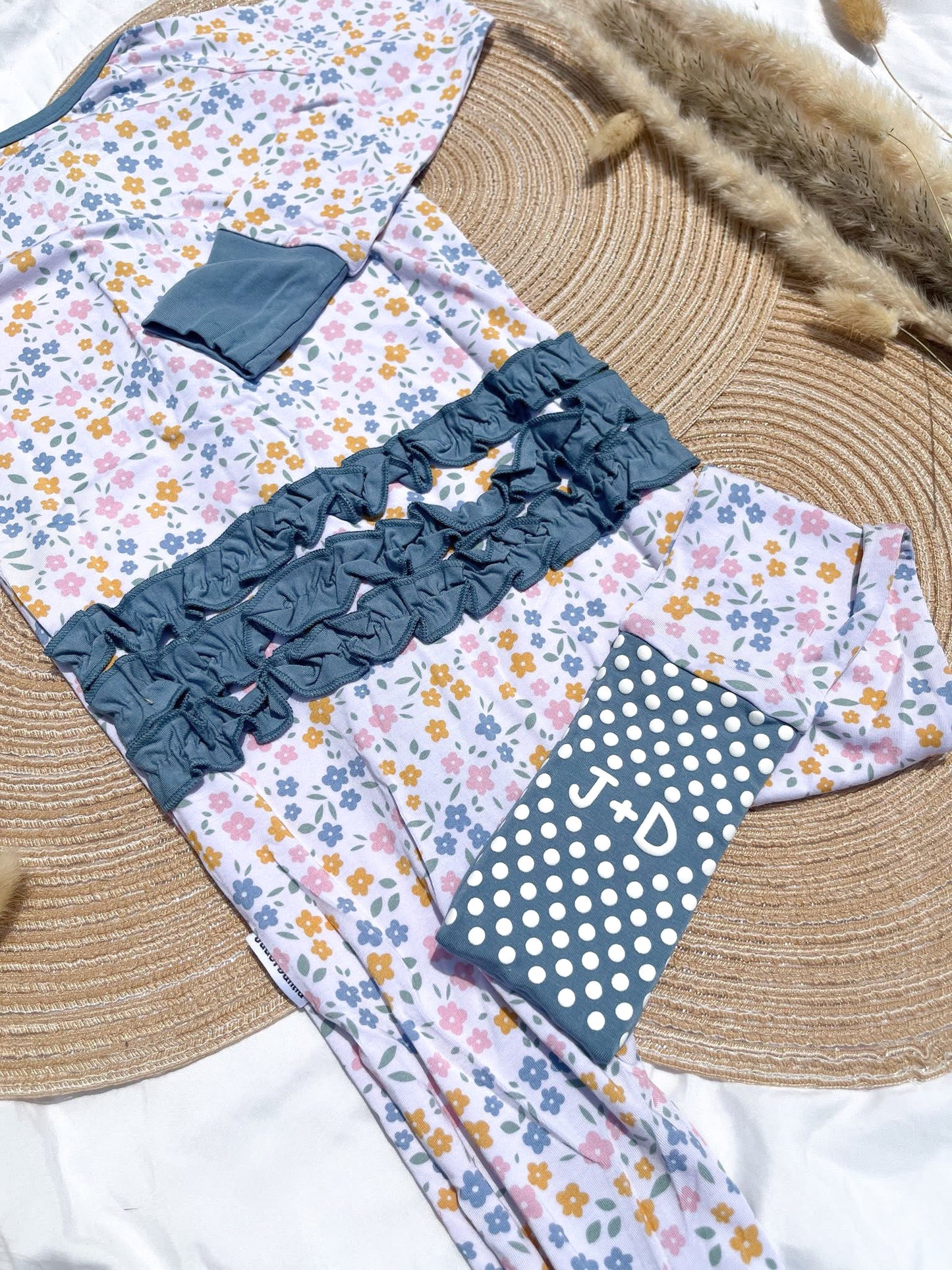 Floral Haze Ruffle Butt Zippered Romper