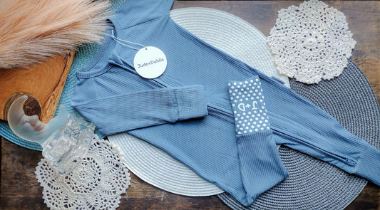 Moonlit Tide Ribbed Zippered Romper