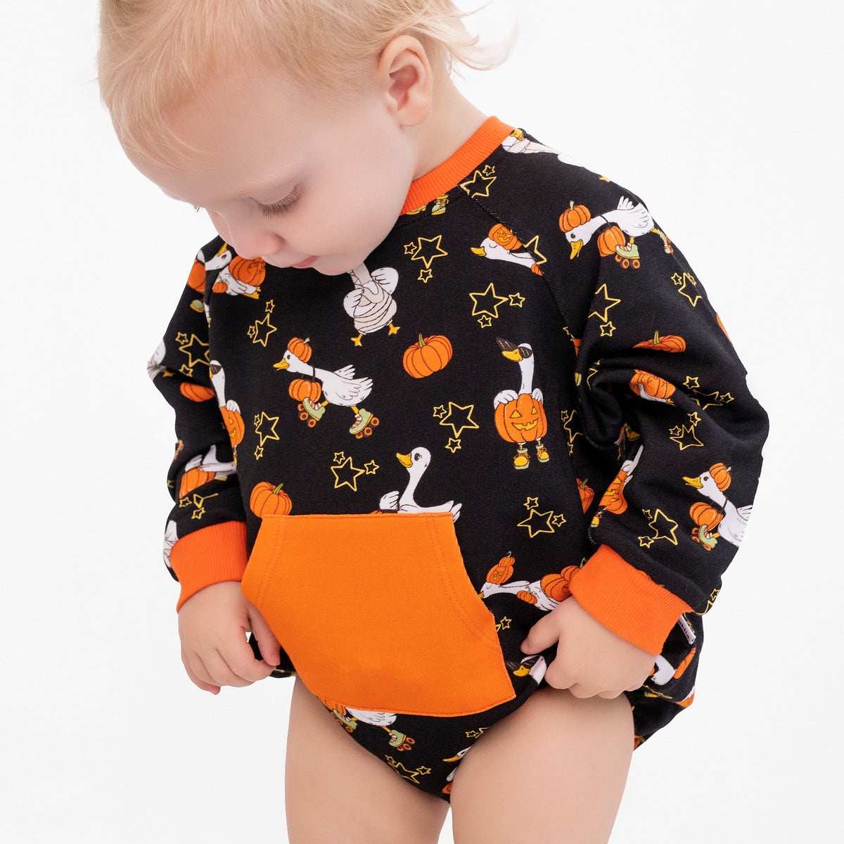 Quacktober Bamboo Terry Pocket Bubble Romper