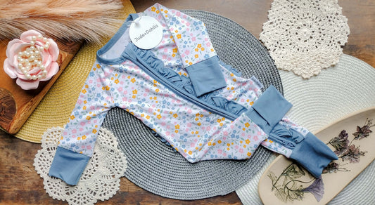 Floral Haze Ruffle Bum Zippered Romper