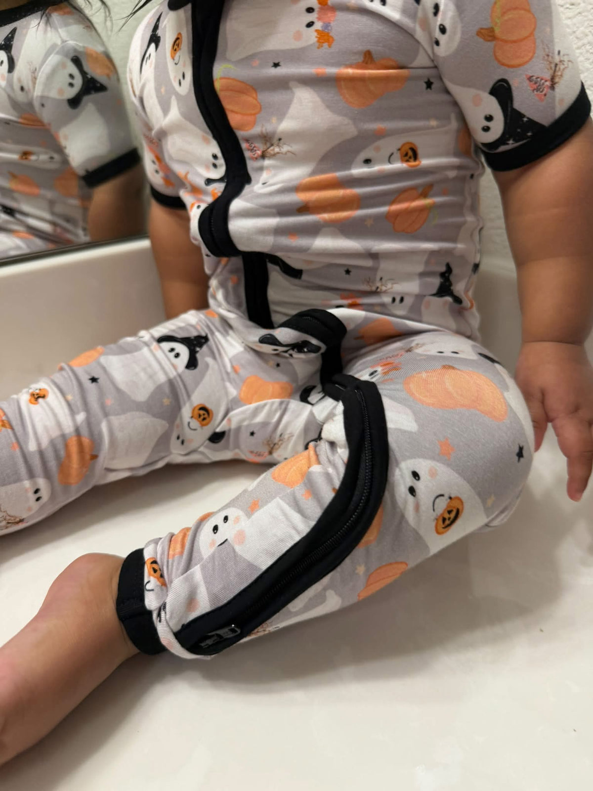Let’s Go Ghouls Short Sleeve Zippered Romper