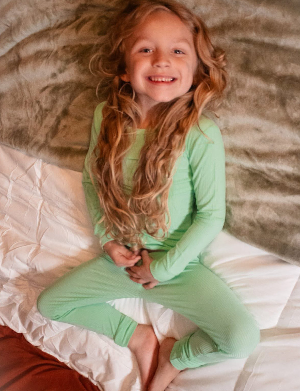 Mint Daydream Ribbed Two Piece PJs