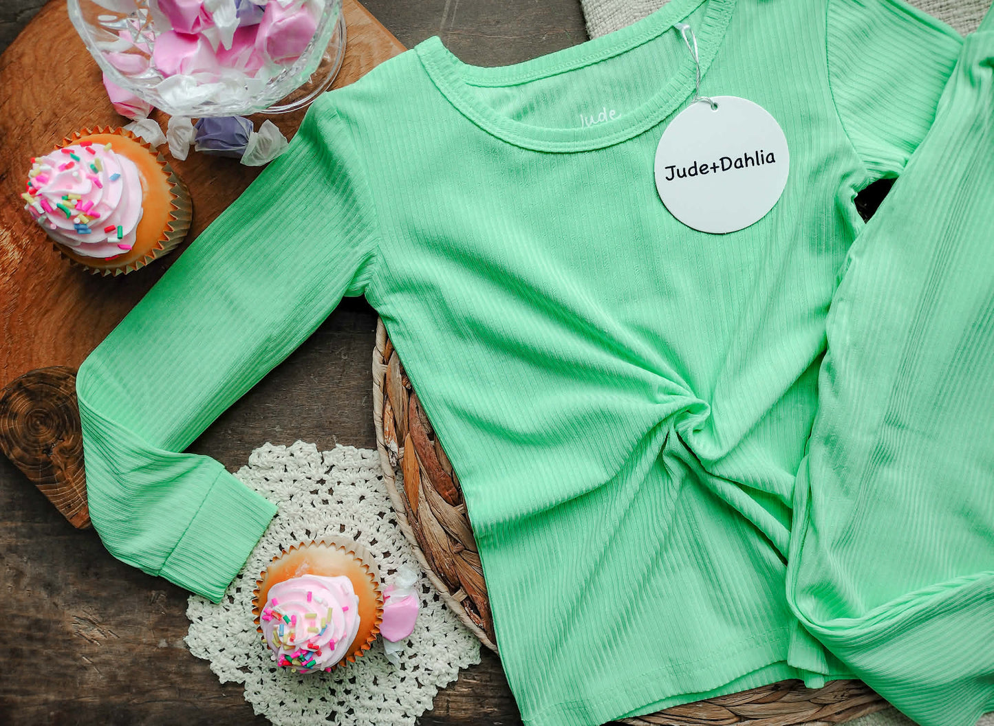 Mint Daydream Ribbed Two Piece PJs