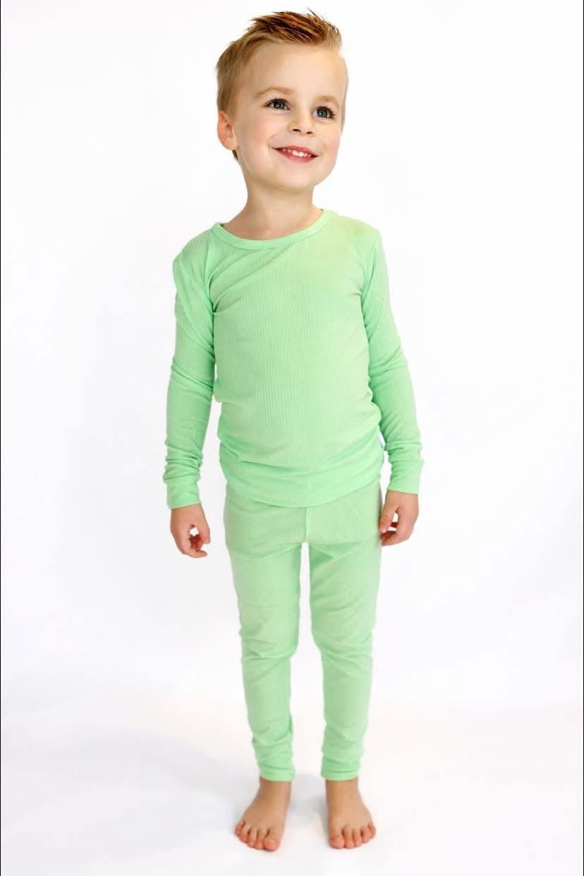 Mint Daydream Ribbed Two Piece PJs