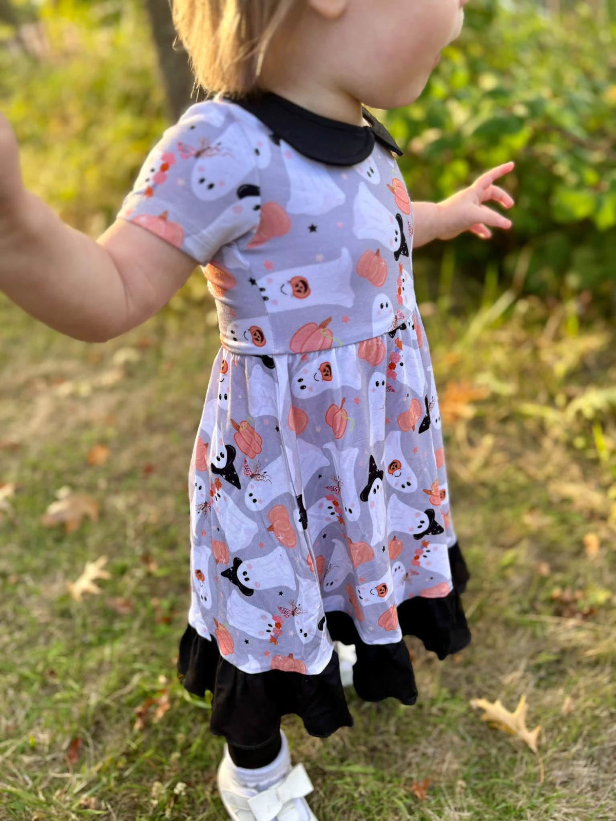 Let’s Go Ghouls Collared Twirl+Solid Leggings