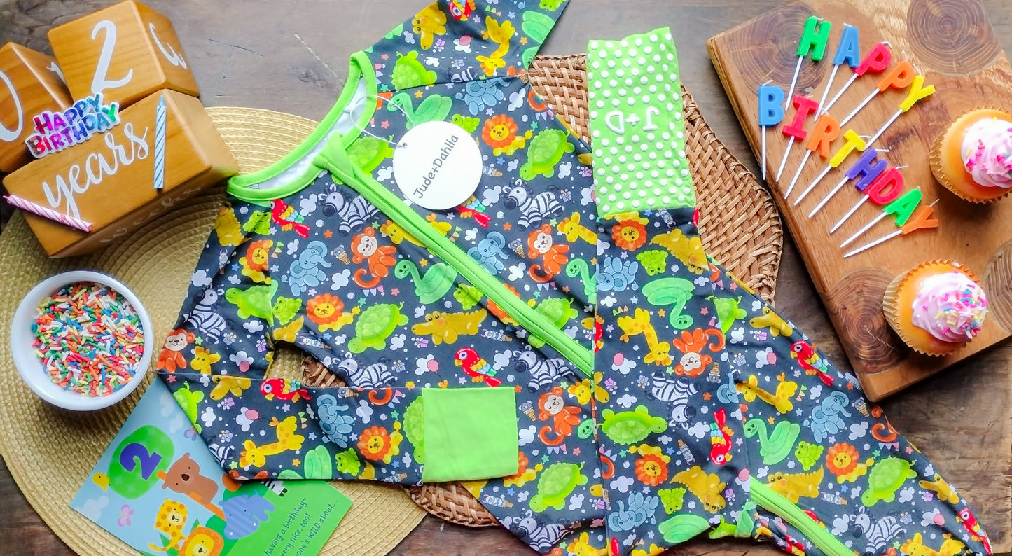 Safari Party Zippered Romper