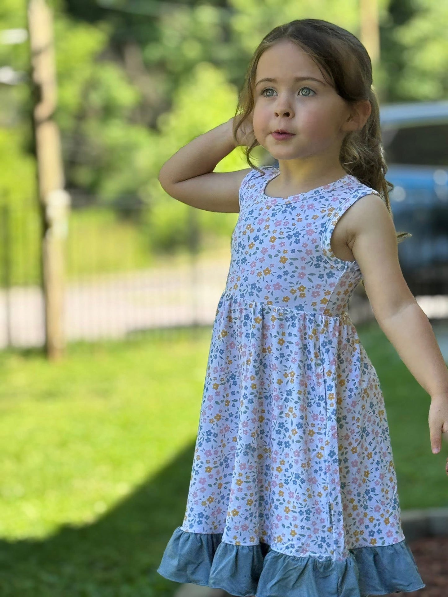 Floral Haze Tank Twirl+Solid Bikers