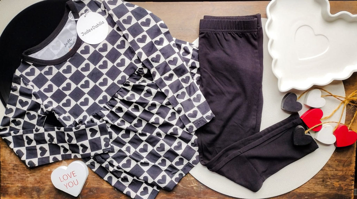 Rebel Hearts Peplum+Leggings