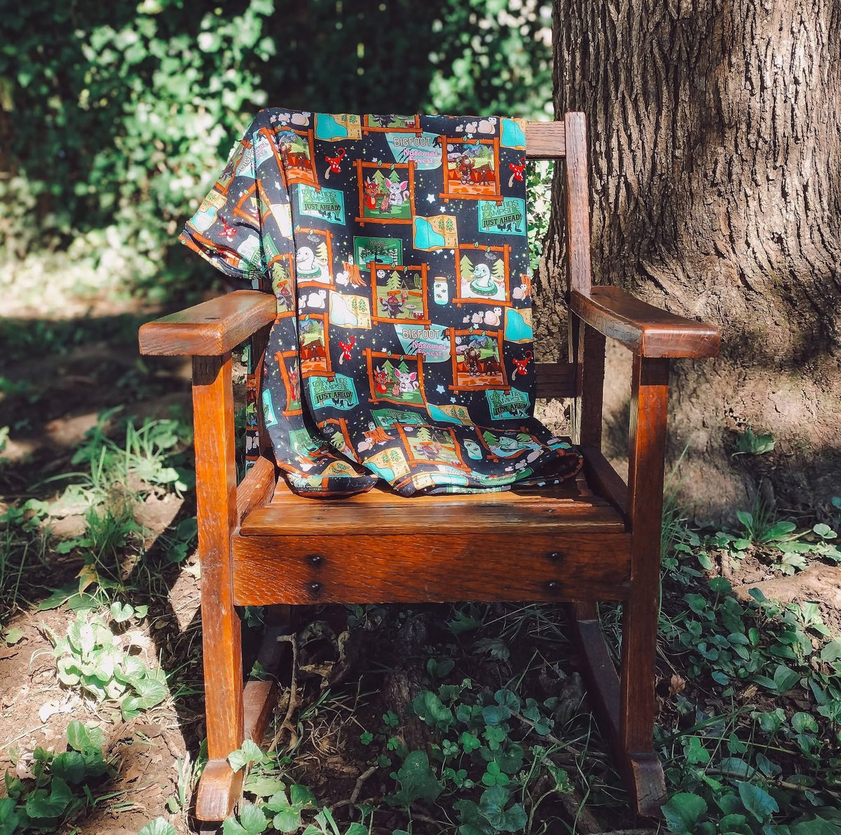 Camp Cryptids Travel Blanket