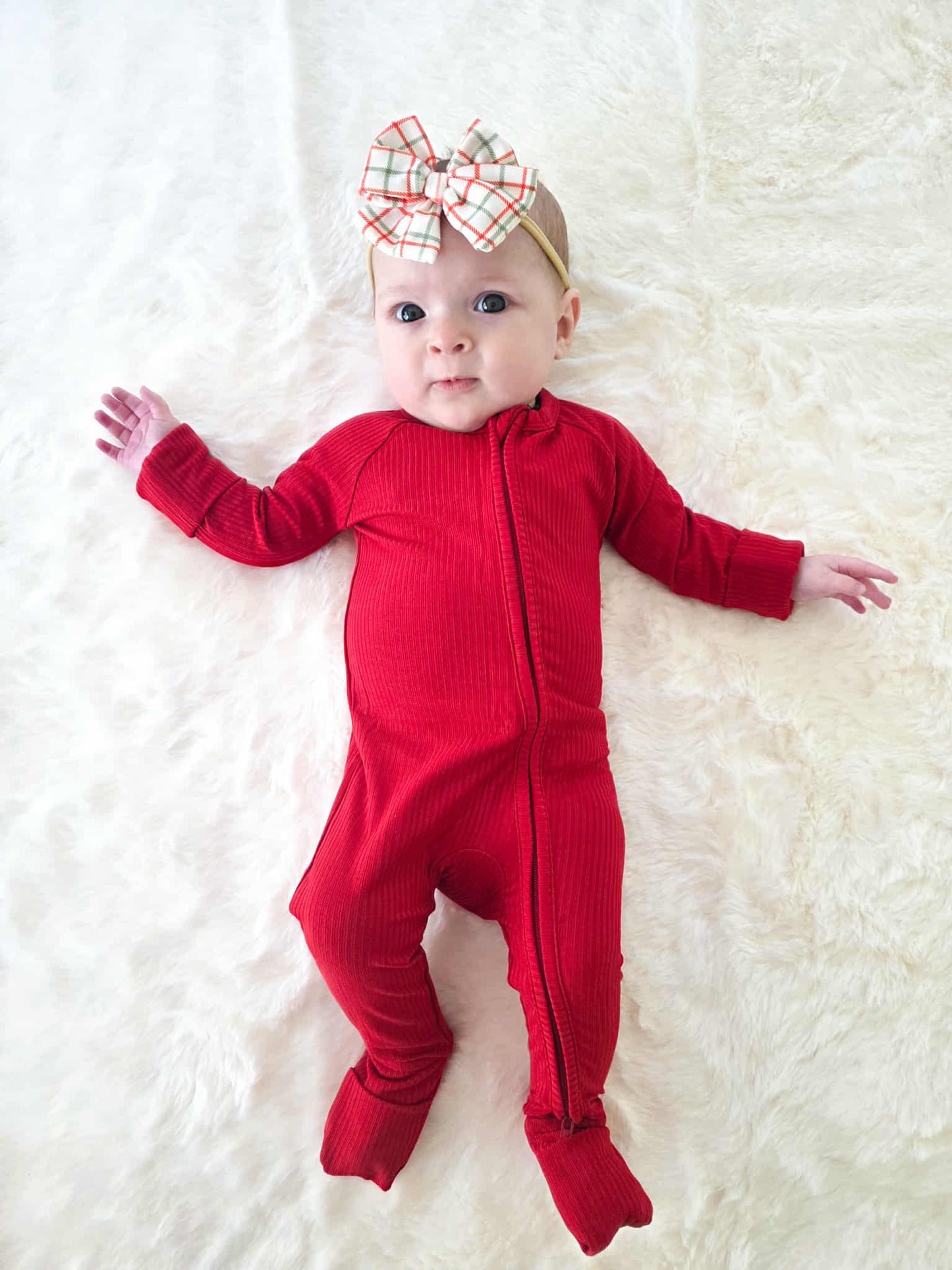 Peppermint Pop Ribbed Zippered Romper