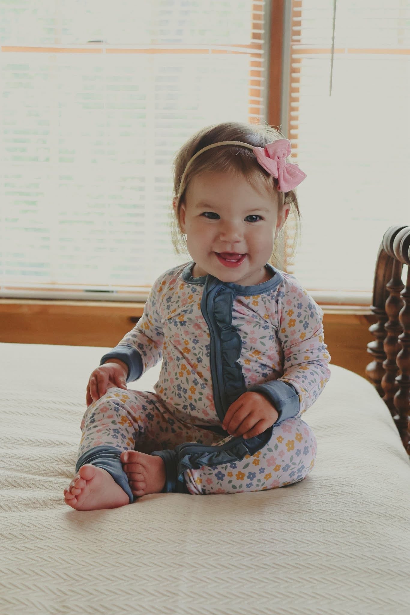 Floral Haze Ruffle Butt Zippered Romper
