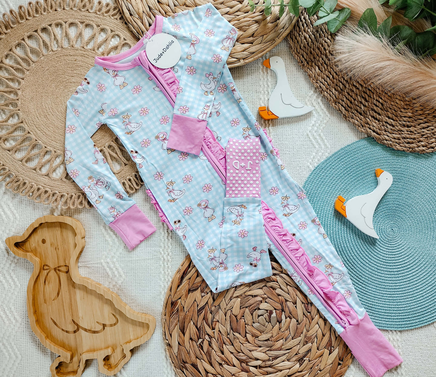 Boots&Blooms Ruffle Bum Zippered Romper