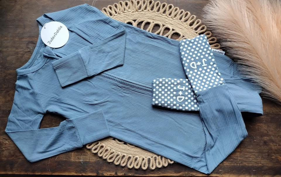 *PREORDER* Moonlit Tide Ribbed Zippered Romper