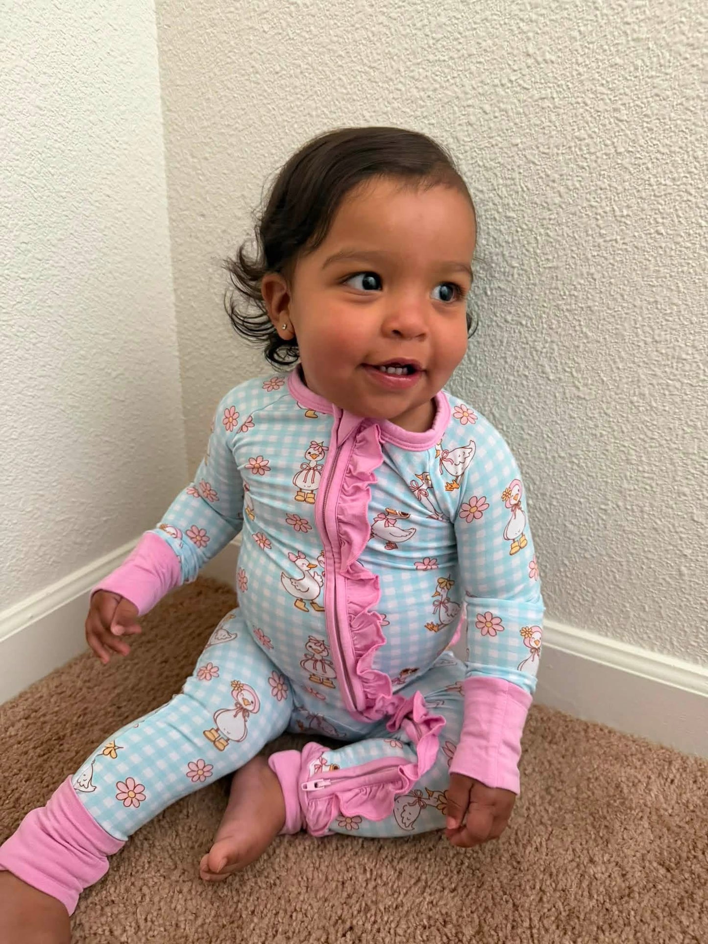 Boots&Blooms Ruffle Bum Zippered Romper