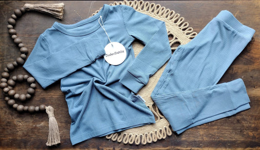 Moonlit Tide Ribbed Two Piece Set