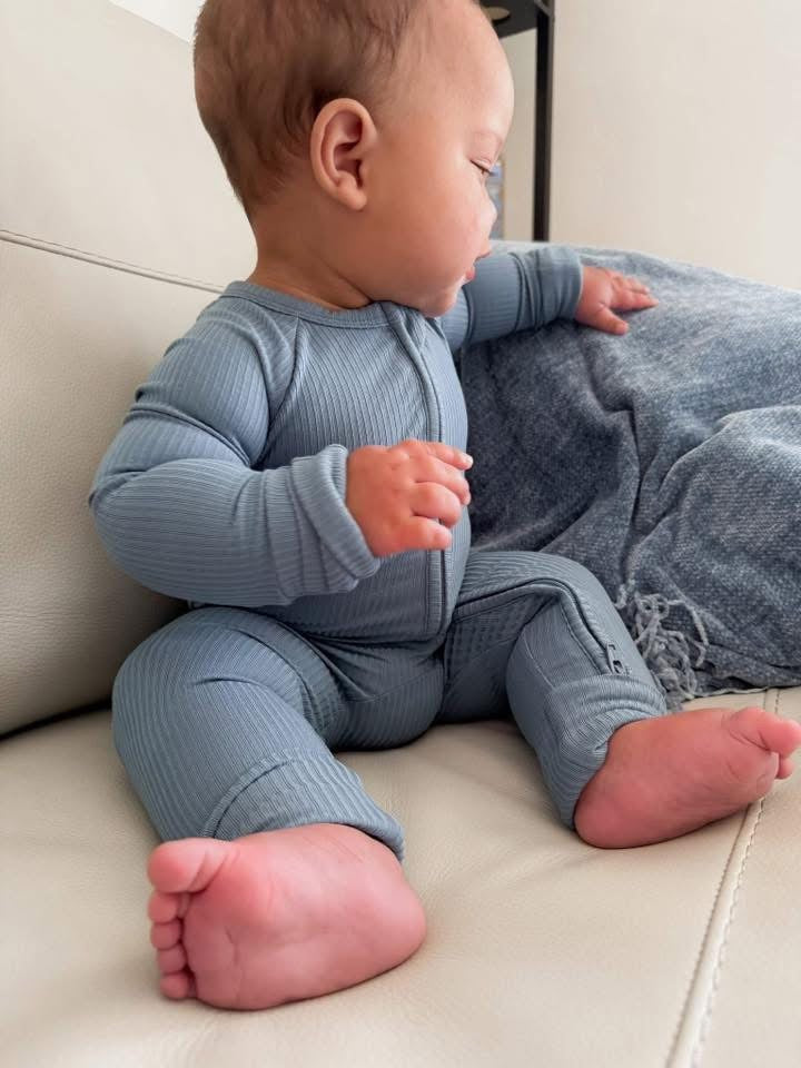 *PREORDER* Moonlit Tide Ribbed Zippered Romper