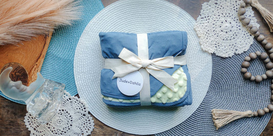 Moonlit Tide Ribbed 35x35 Travel Blanket