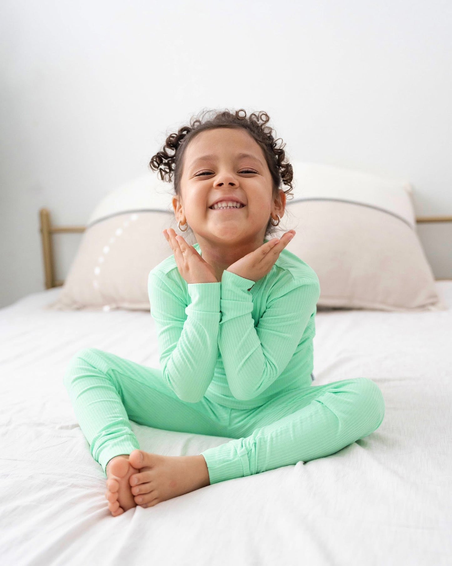 Mint Daydream Ribbed Two Piece PJs