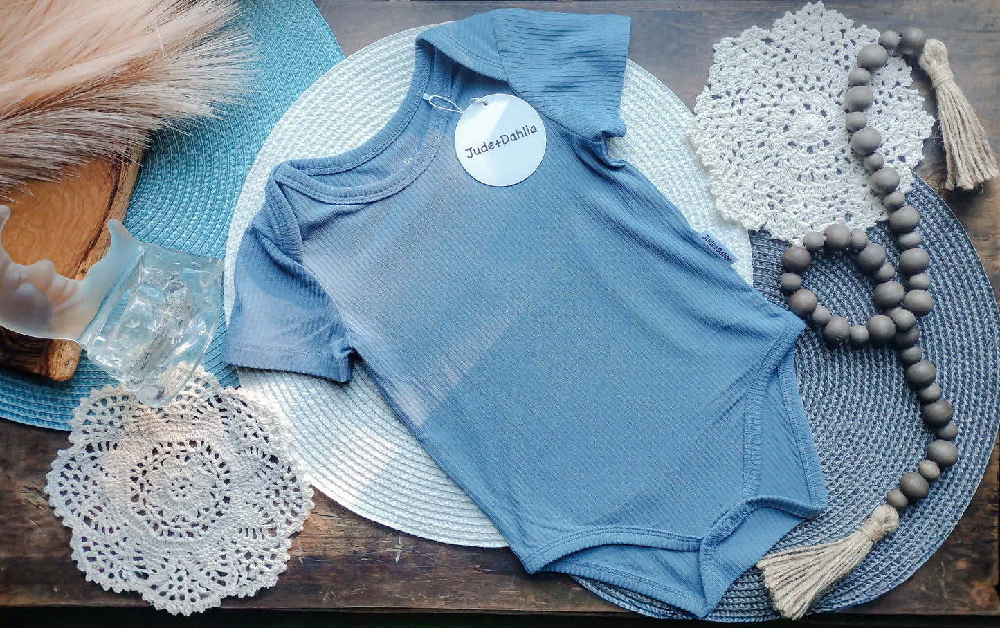Moonlit Tide Ribbed Onesie