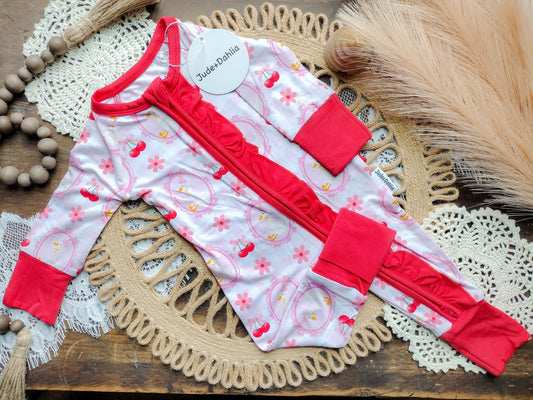 Emma Ruffle Butt Zippered Romper