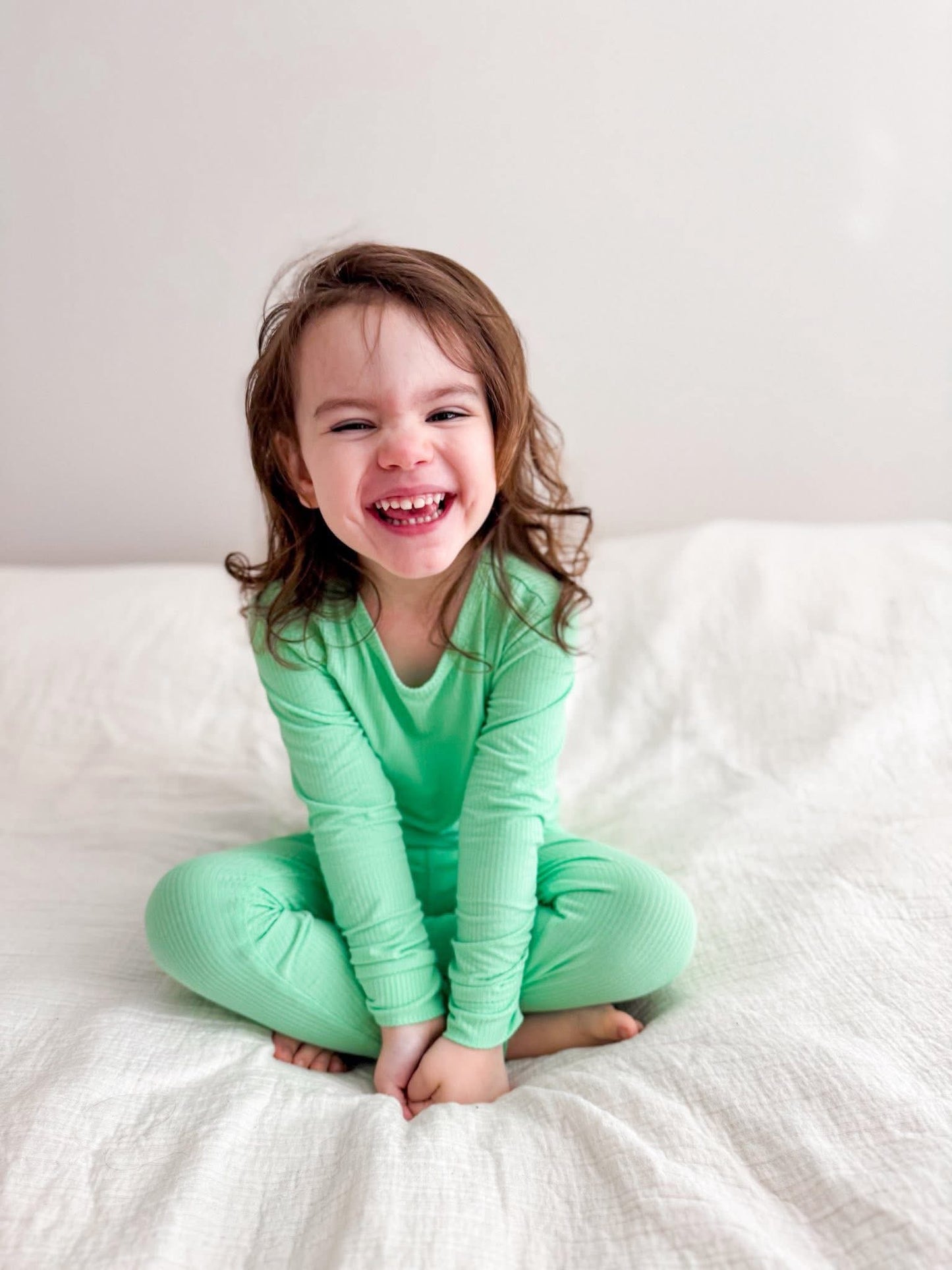 Mint Daydream Ribbed Two Piece PJs