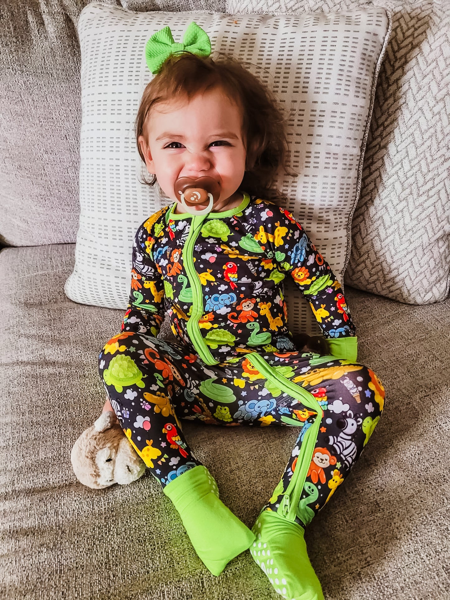 Safari Party Zippered Romper