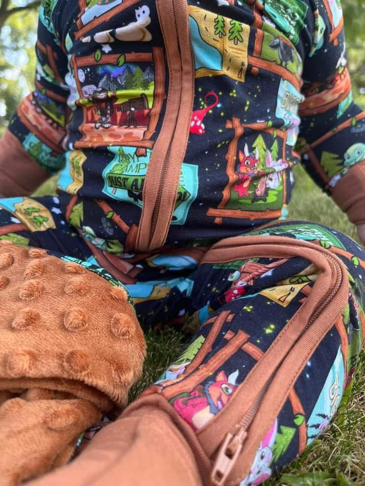 Camp Cryptids Zippered Romper