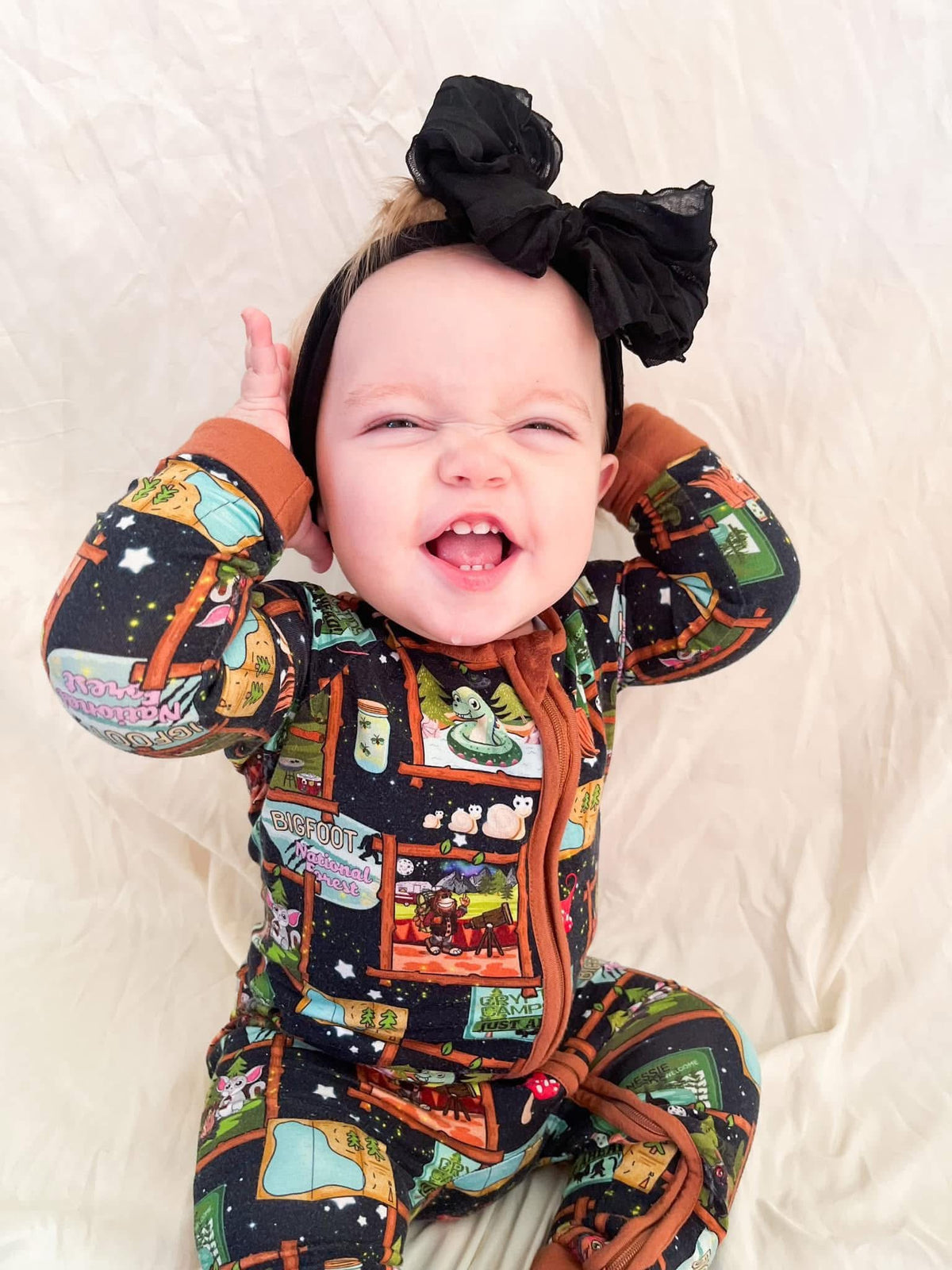 Camp Cryptids Zippered Romper