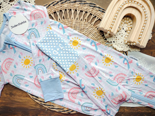 Tied To Our Hearts Zippered Romper