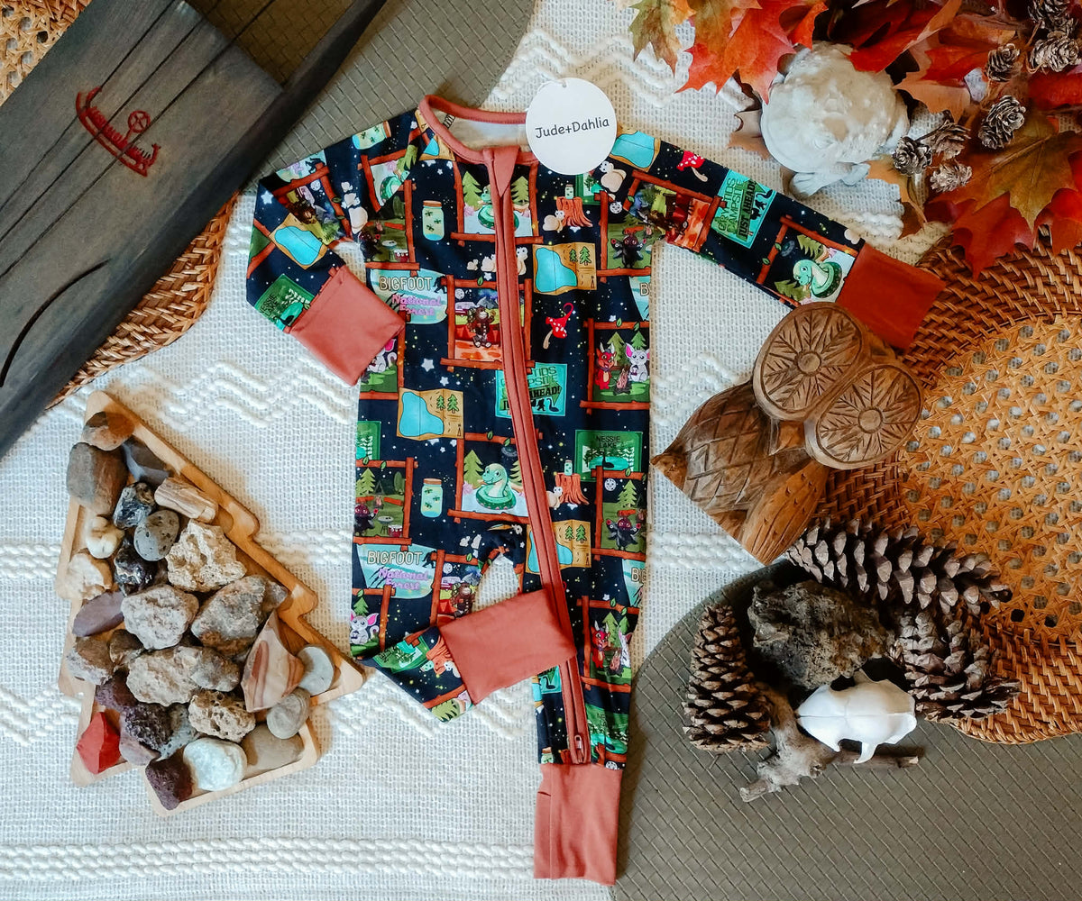 Camp Cryptids Zippered Romper