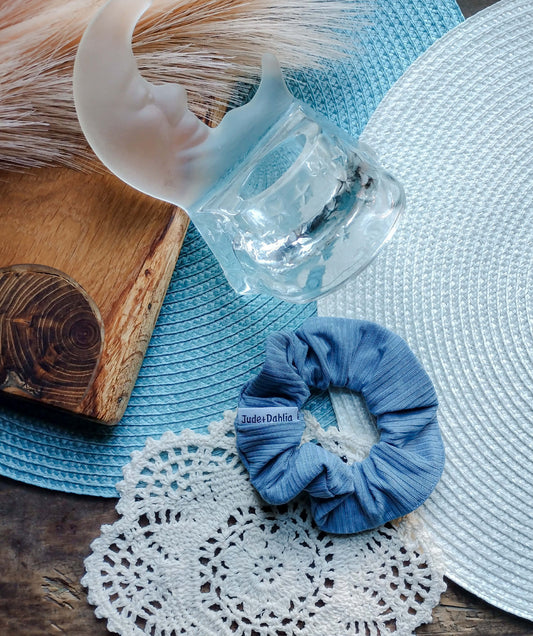 Moonlit Tide Ribbed Scrunchy