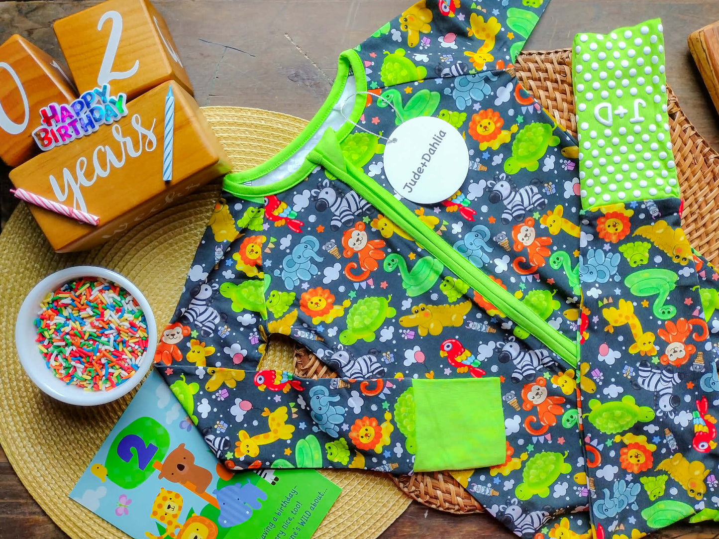 Safari Party Zippered Romper