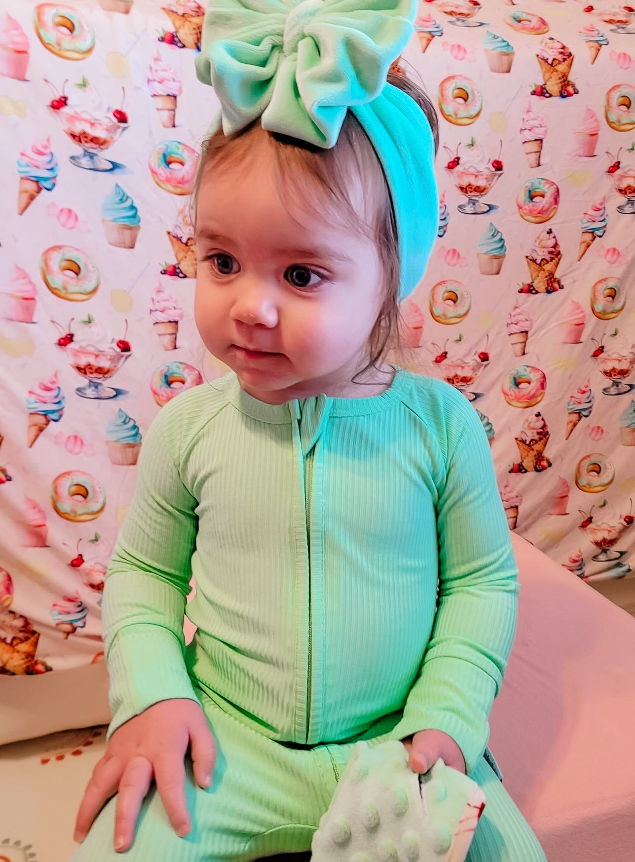 Mint Daydream Ribbed Zippered Romper