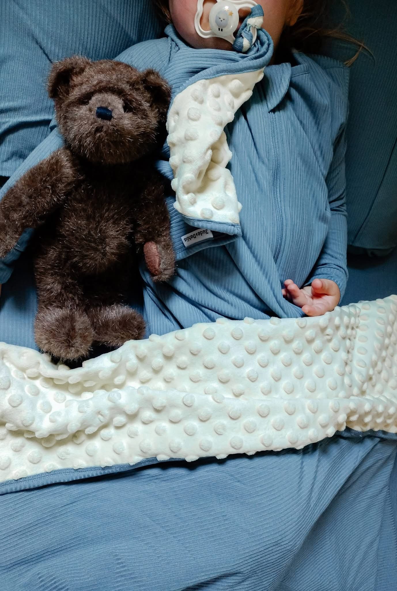 Moonlit Tide Ribbed 35x35 Travel Blanket