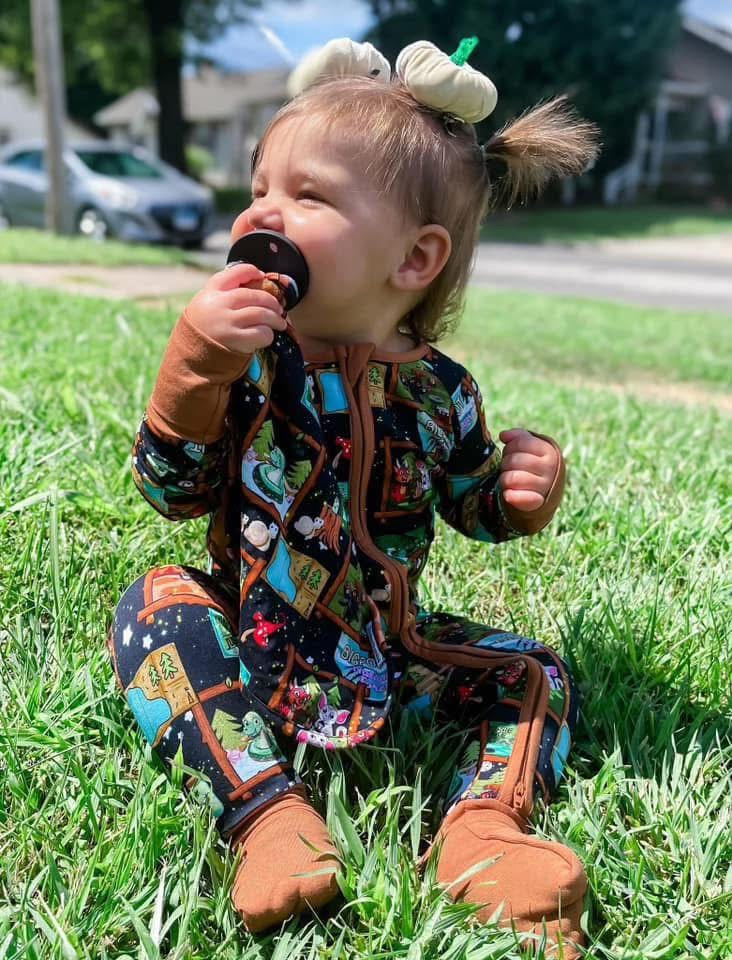 Camp Cryptids Zippered Romper