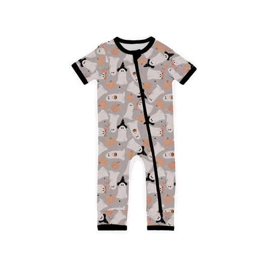 *PREORDER* Let’s Go Ghouls Short Sleeve Zippered Romper
